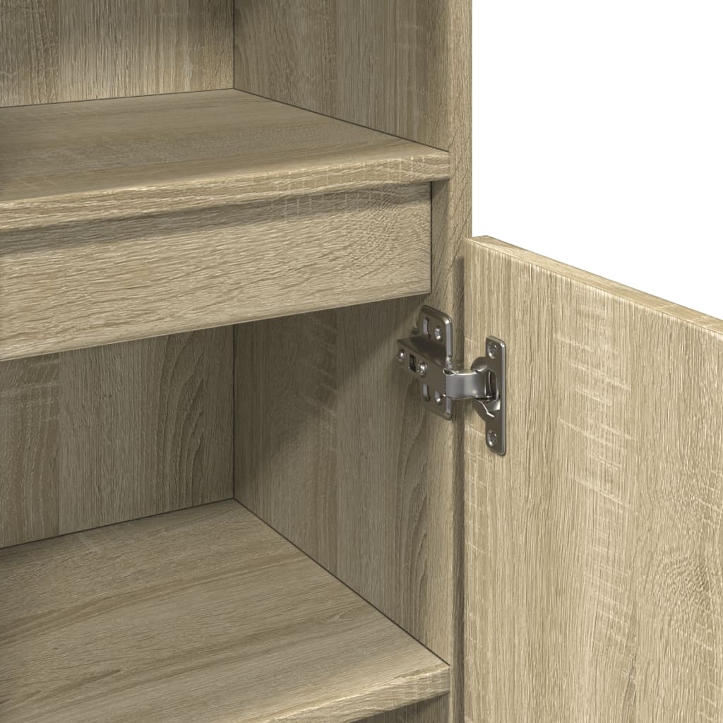 Badkamerkast 30x30x100 cm bewerkt hout sonoma eikenkleurig is nu te koop bij PeponiXL, paradijselijk wonen!