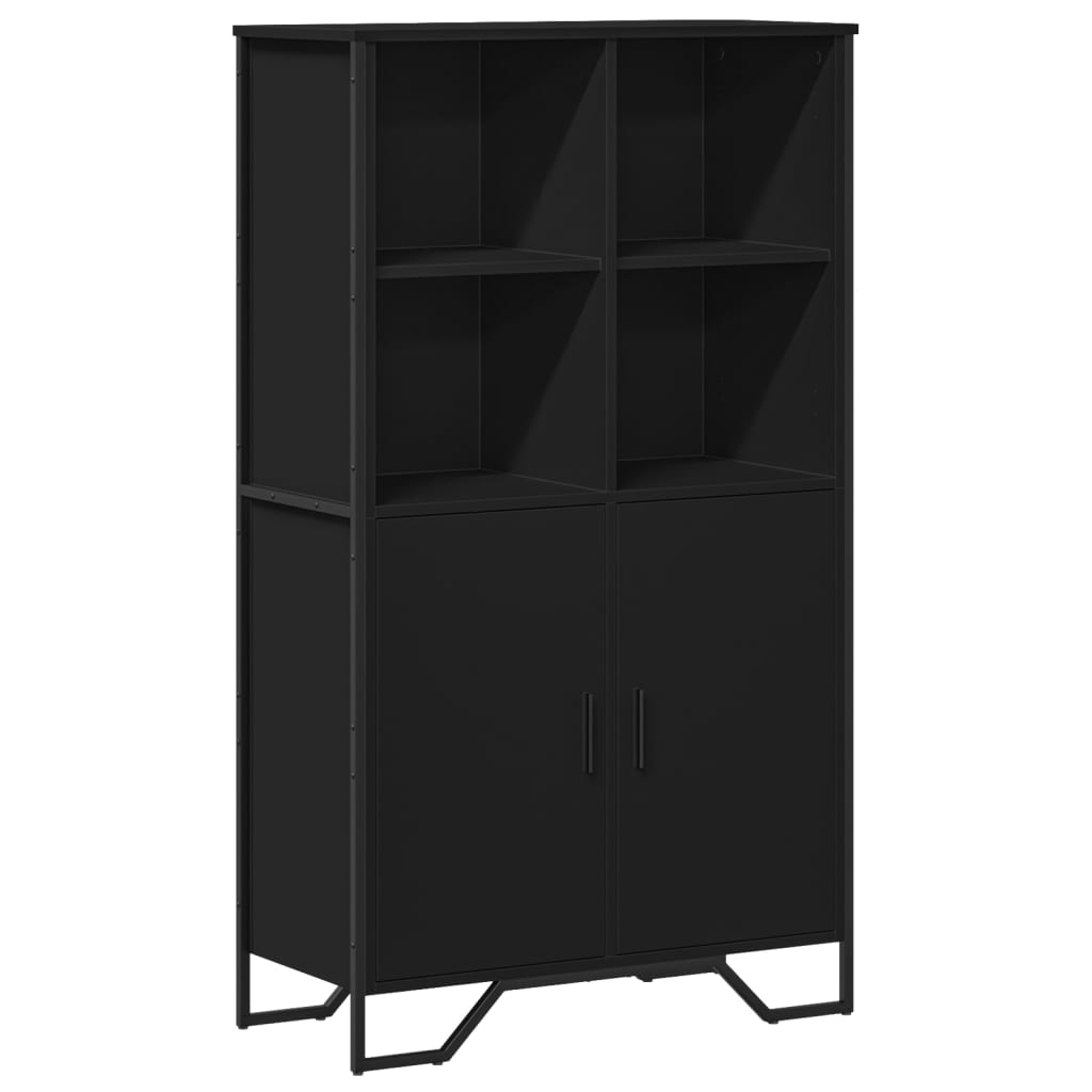Hoge kast 79,5x35,5x137,5 cm bewerkt hout zwart is nu te koop bij PeponiXL, paradijselijk wonen!