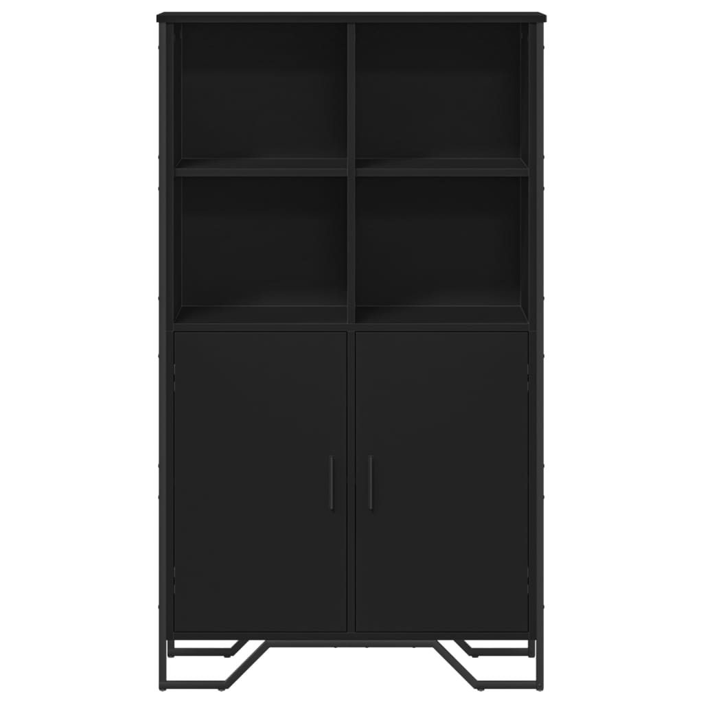 Hoge kast 79,5x35,5x137,5 cm bewerkt hout zwart is nu te koop bij PeponiXL, paradijselijk wonen!