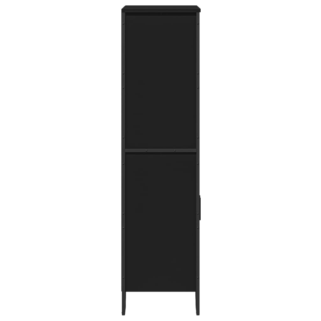 Hoge kast 79,5x35,5x137,5 cm bewerkt hout zwart is nu te koop bij PeponiXL, paradijselijk wonen!