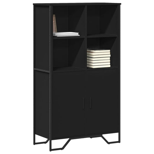 Hoge kast 79,5x35,5x137,5 cm bewerkt hout zwart is nu te koop bij PeponiXL, paradijselijk wonen!