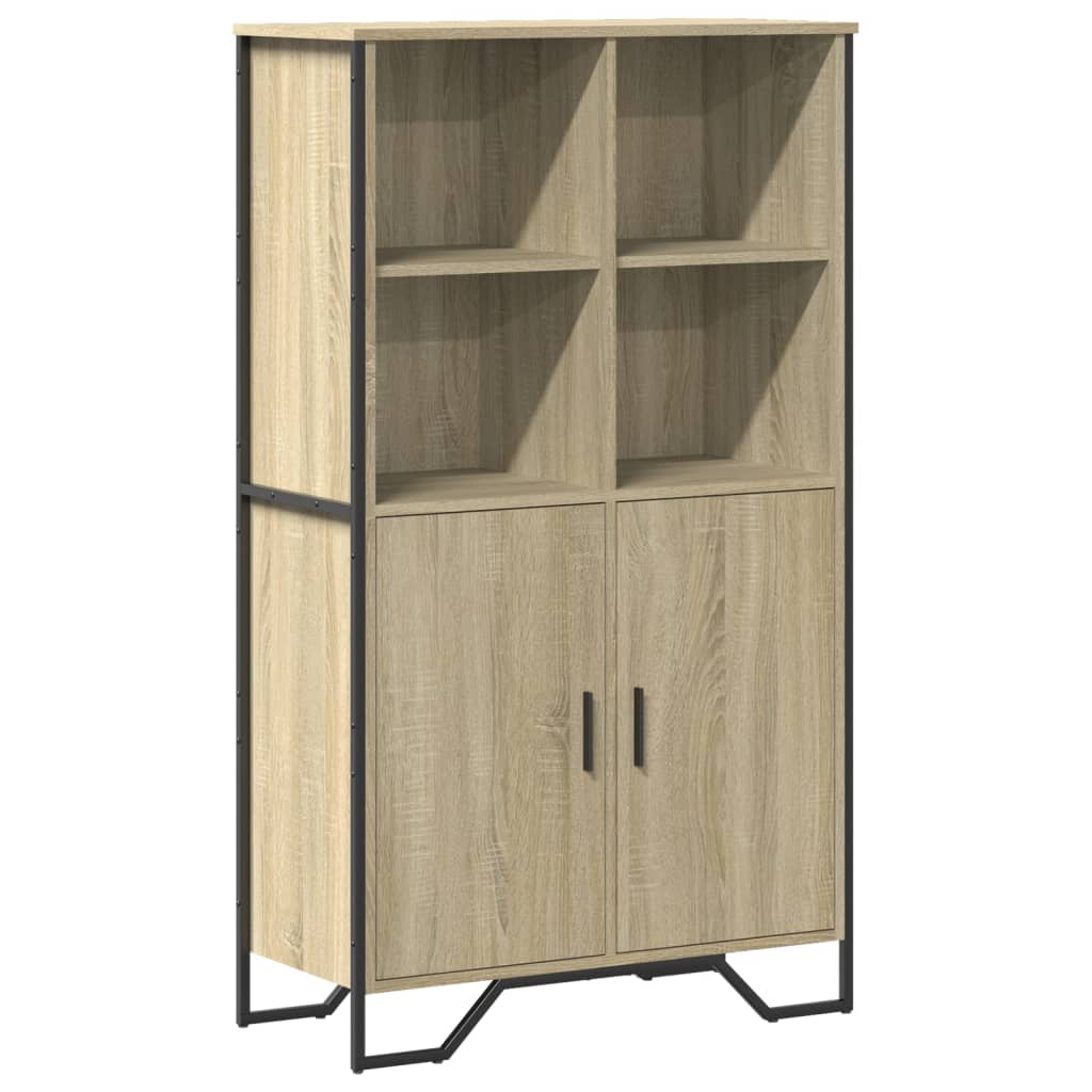 Hoge kast 79,5x35,5x137,5 cm bewerkt hout sonoma eikenkleurig is nu te koop bij PeponiXL, paradijselijk wonen!