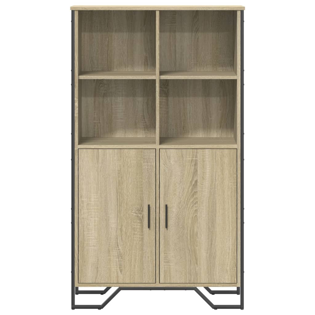 Hoge kast 79,5x35,5x137,5 cm bewerkt hout sonoma eikenkleurig is nu te koop bij PeponiXL, paradijselijk wonen!