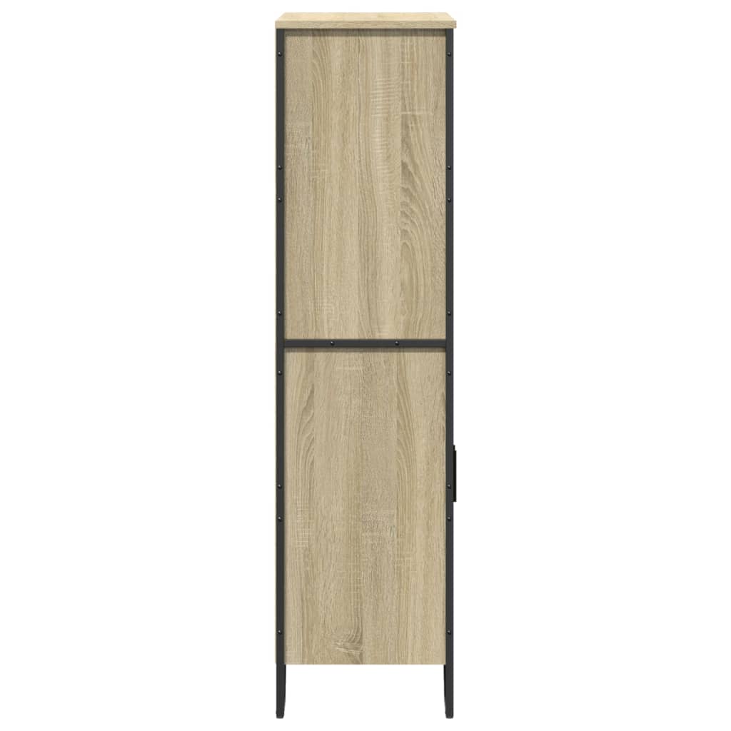Hoge kast 79,5x35,5x137,5 cm bewerkt hout sonoma eikenkleurig is nu te koop bij PeponiXL, paradijselijk wonen!