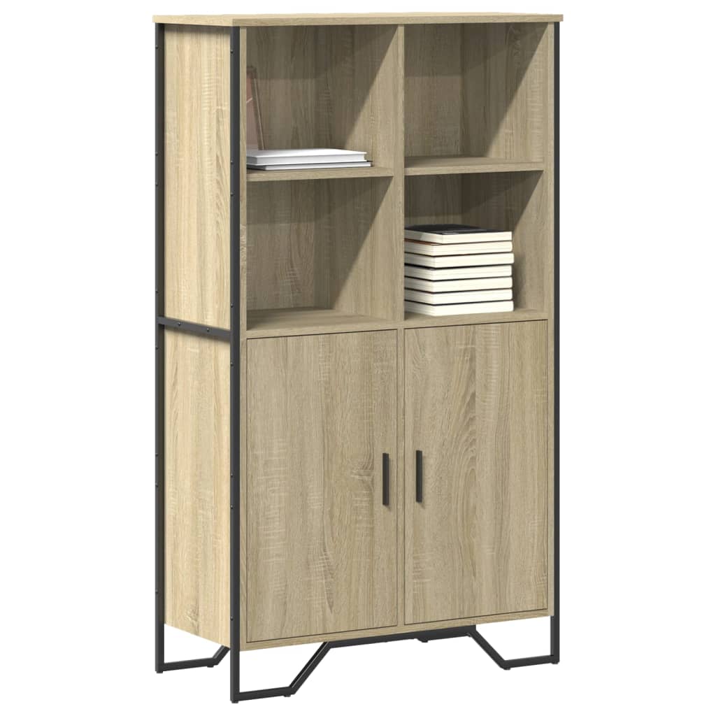 Hoge kast 79,5x35,5x137,5 cm bewerkt hout sonoma eikenkleurig is nu te koop bij PeponiXL, paradijselijk wonen!
