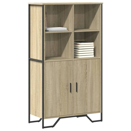 Hoge kast 79,5x35,5x137,5 cm bewerkt hout sonoma eikenkleurig is nu te koop bij PeponiXL, paradijselijk wonen!