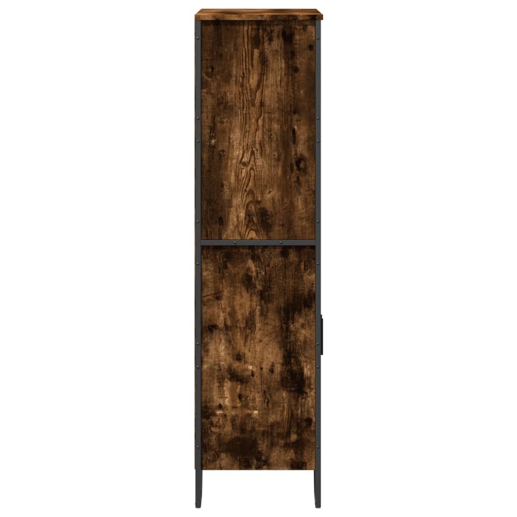 Hoge kast 79,5x35,5x137,5 cm bewerkt hout gerookt eikenkleurig is nu te koop bij PeponiXL, paradijselijk wonen!