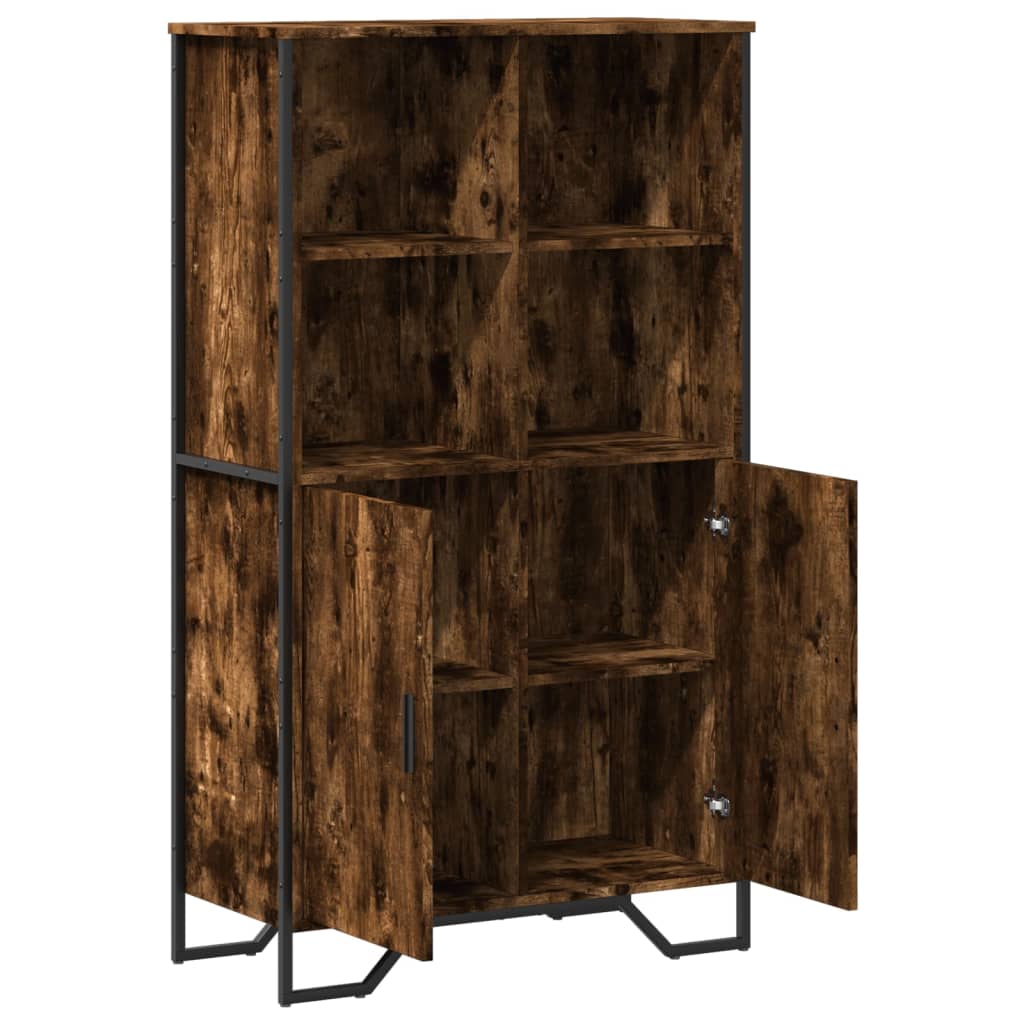 Hoge kast 79,5x35,5x137,5 cm bewerkt hout gerookt eikenkleurig is nu te koop bij PeponiXL, paradijselijk wonen!