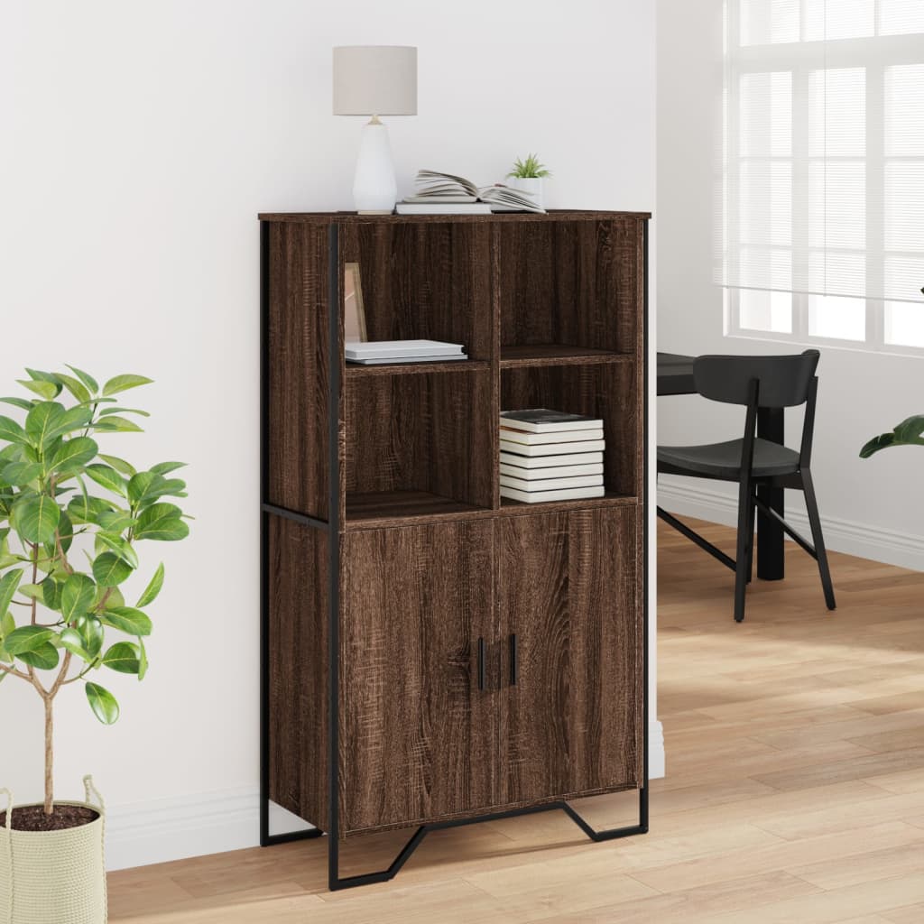 Hoge kast 79,5x35,5x137,5 cm bewerkt hout bruin eikenkleur is nu te koop bij PeponiXL, paradijselijk wonen!
