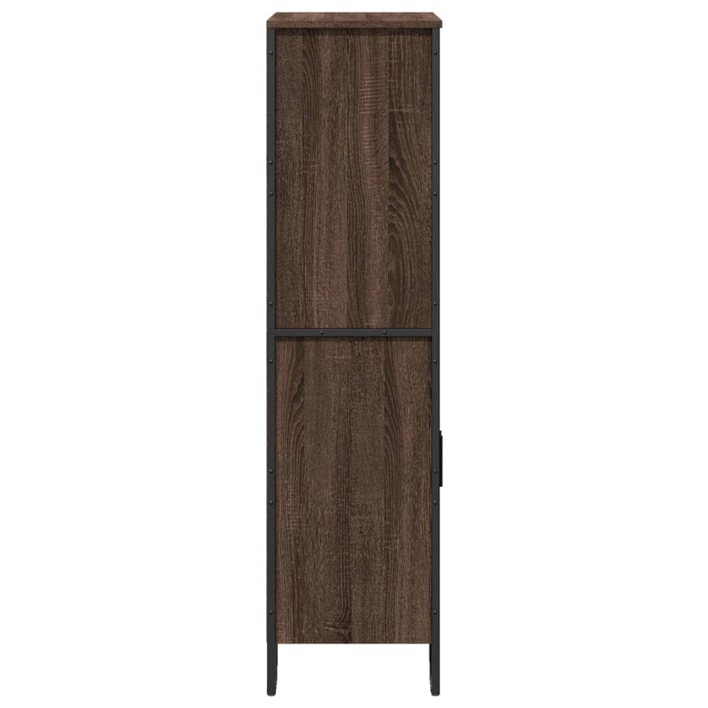 Hoge kast 79,5x35,5x137,5 cm bewerkt hout bruin eikenkleur is nu te koop bij PeponiXL, paradijselijk wonen!