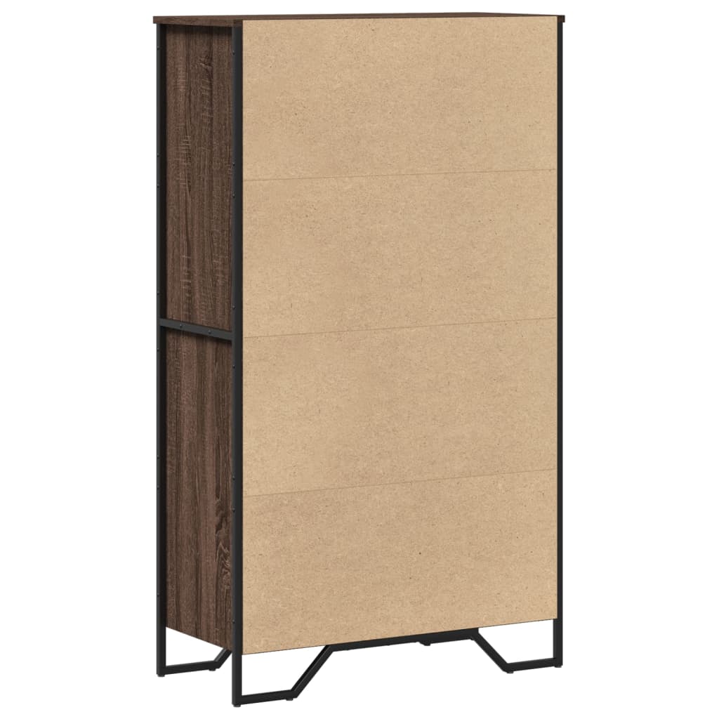 Hoge kast 79,5x35,5x137,5 cm bewerkt hout bruin eikenkleur is nu te koop bij PeponiXL, paradijselijk wonen!