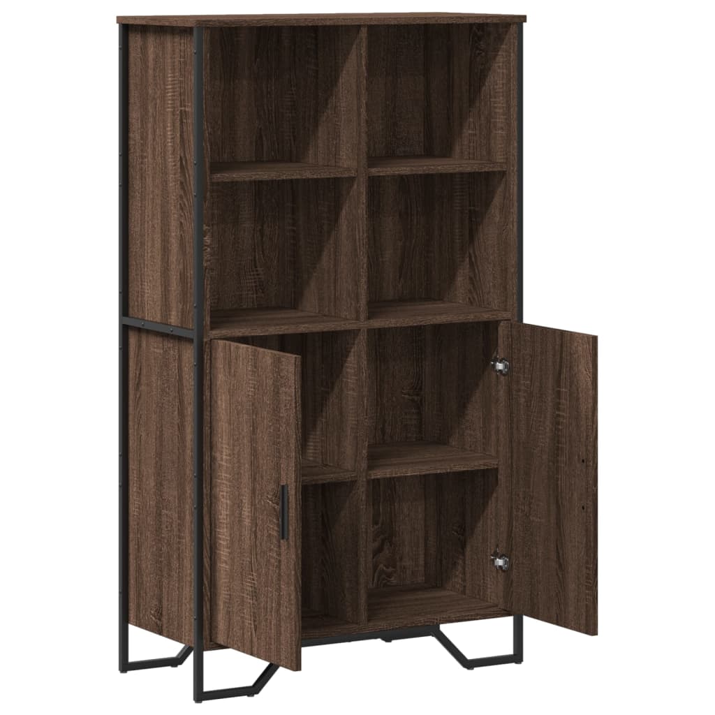 Hoge kast 79,5x35,5x137,5 cm bewerkt hout bruin eikenkleur is nu te koop bij PeponiXL, paradijselijk wonen!