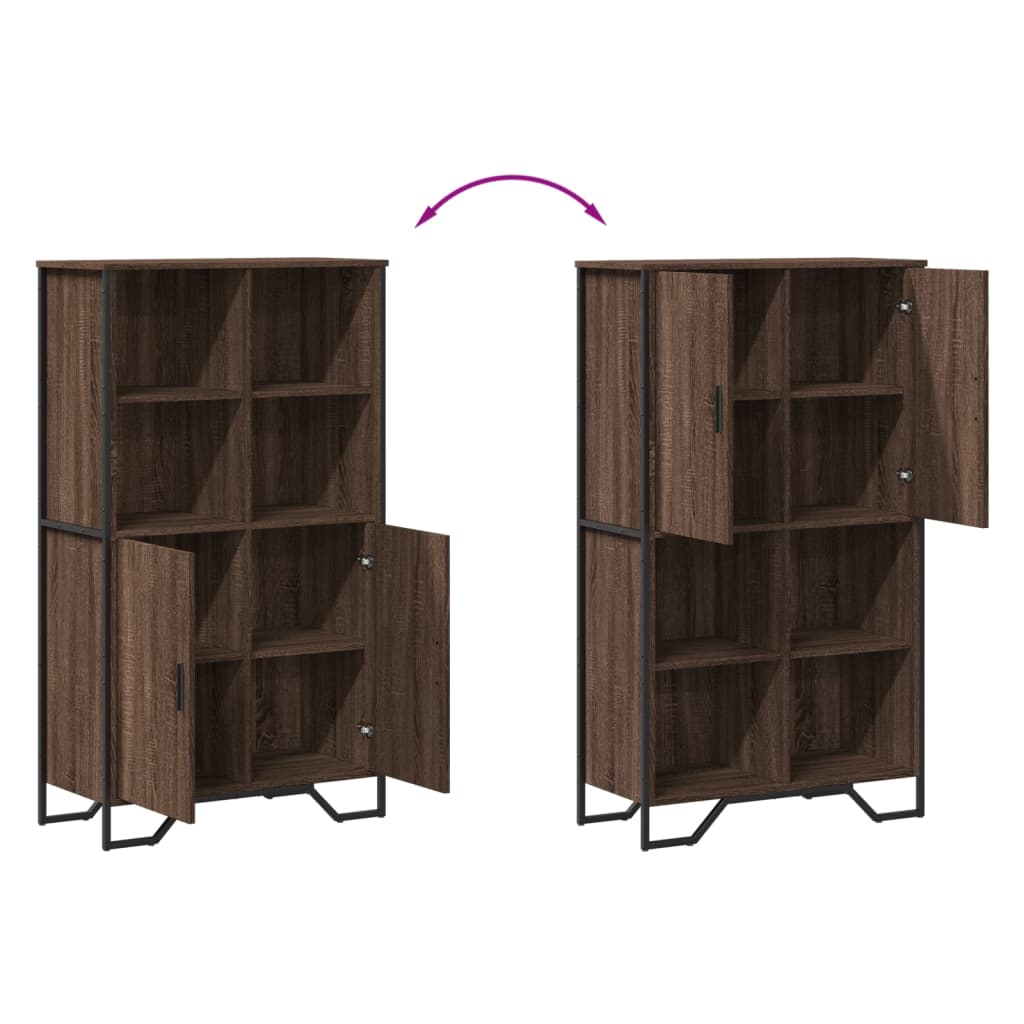 Hoge kast 79,5x35,5x137,5 cm bewerkt hout bruin eikenkleur is nu te koop bij PeponiXL, paradijselijk wonen!