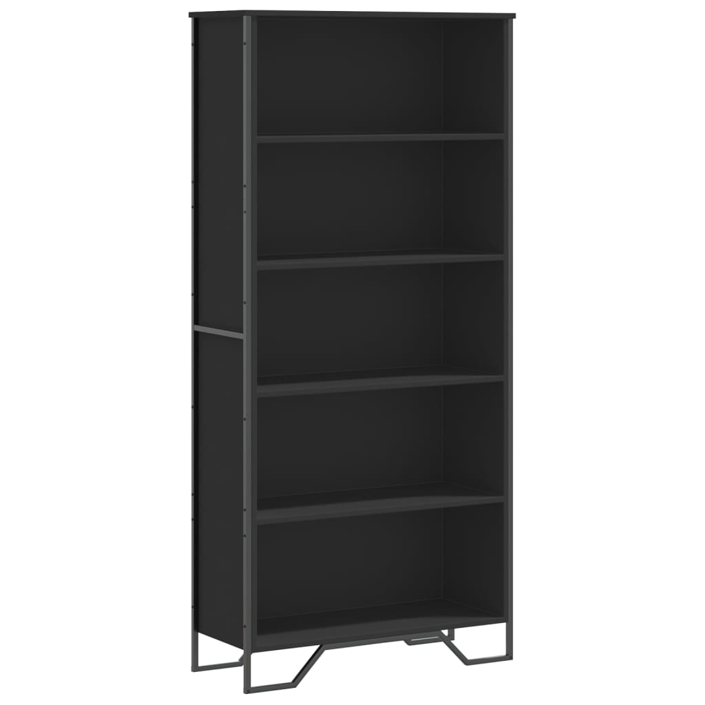 Boekenkast 80x31x169 cm bewerkt hout zwart is nu te koop bij PeponiXL, paradijselijk wonen!