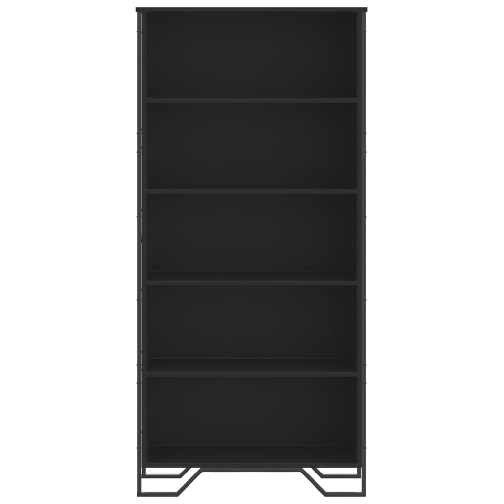 Boekenkast 80x31x169 cm bewerkt hout zwart is nu te koop bij PeponiXL, paradijselijk wonen!