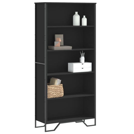 Boekenkast 80x31x169 cm bewerkt hout zwart is nu te koop bij PeponiXL, paradijselijk wonen!