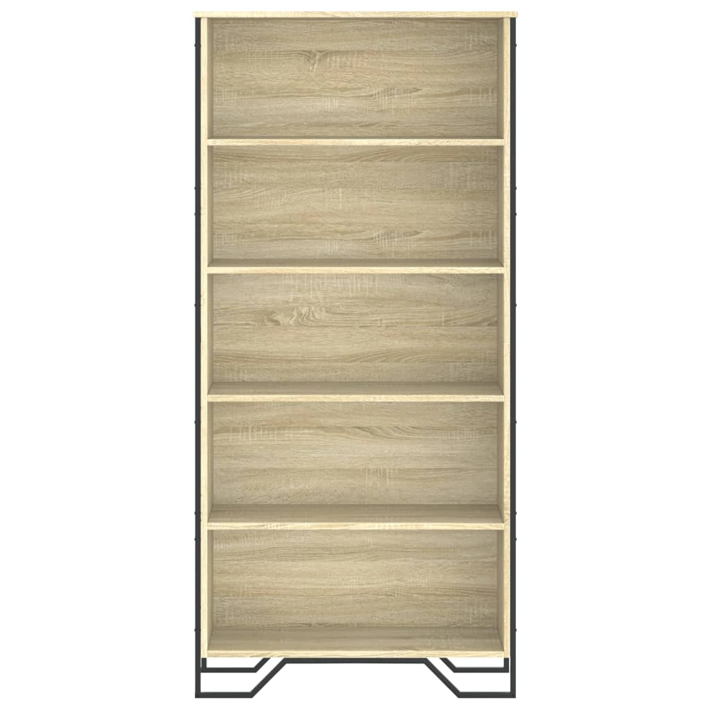 Boekenkast 80x31x169 cm bewerkt hout sonoma eikenkleurig is nu te koop bij PeponiXL, paradijselijk wonen!