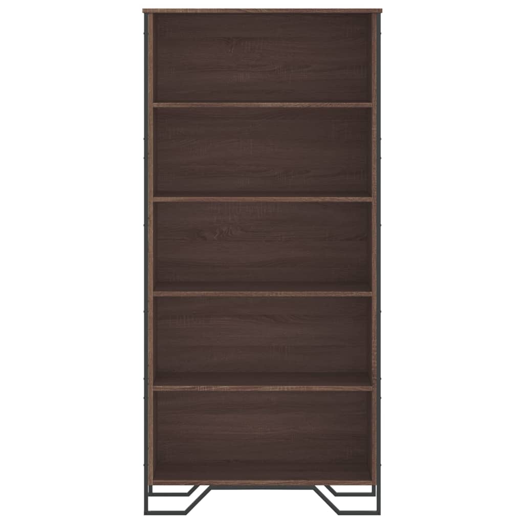 Boekenkast 80x31x169 cm bewerkt hout bruin eikenkleurig is nu te koop bij PeponiXL, paradijselijk wonen!