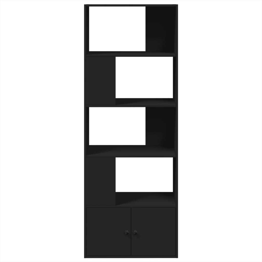 Boekenkast 70x36x189 cm bewerkt hout zwart is nu te koop bij PeponiXL, paradijselijk wonen!
