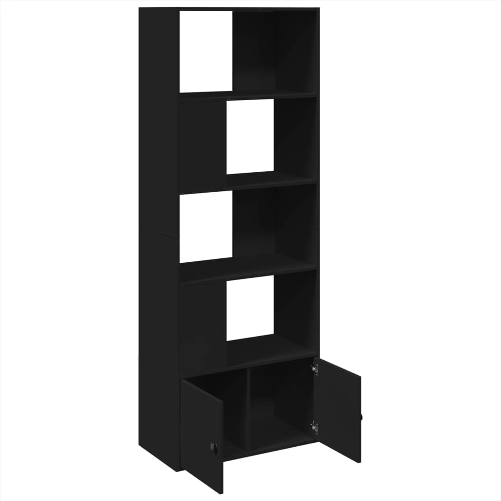 Boekenkast 70x36x189 cm bewerkt hout zwart is nu te koop bij PeponiXL, paradijselijk wonen!
