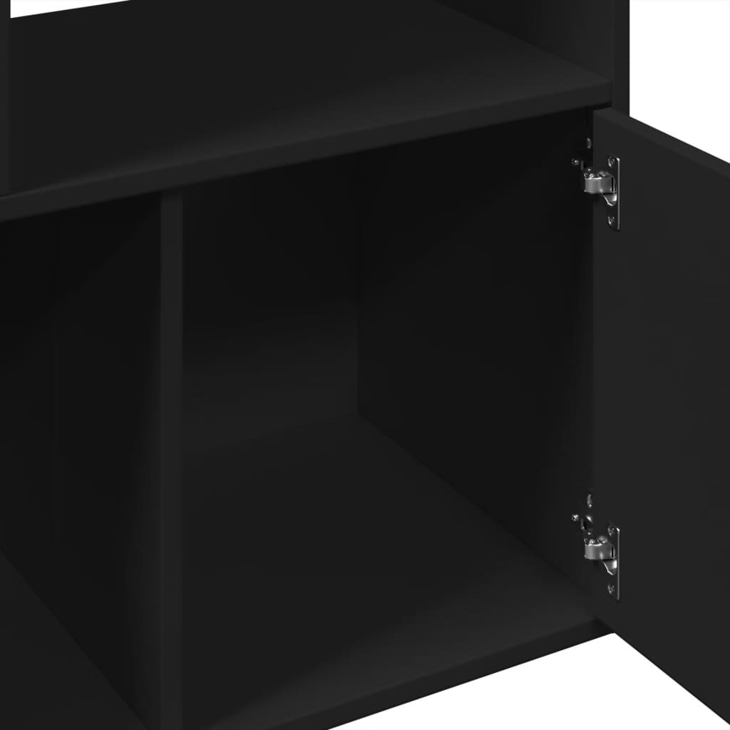 Boekenkast 70x36x189 cm bewerkt hout zwart is nu te koop bij PeponiXL, paradijselijk wonen!