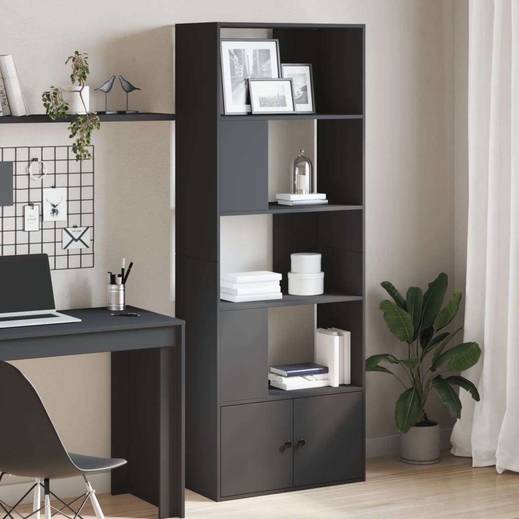 Boekenkast 70x36x189 cm bewerkt hout zwart is nu te koop bij PeponiXL, paradijselijk wonen!