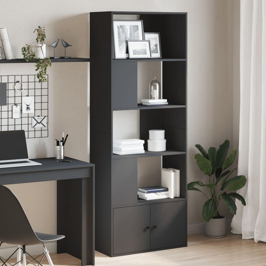 Boekenkast 70x36x189 cm bewerkt hout zwart is nu te koop bij PeponiXL, paradijselijk wonen!