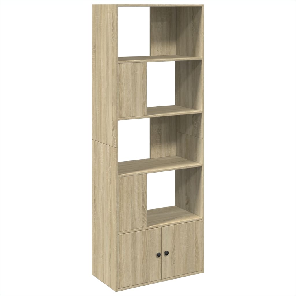Boekenkast 70x36x189 cm bewerkt hout sonoma eikenkleurig is nu te koop bij PeponiXL, paradijselijk wonen!