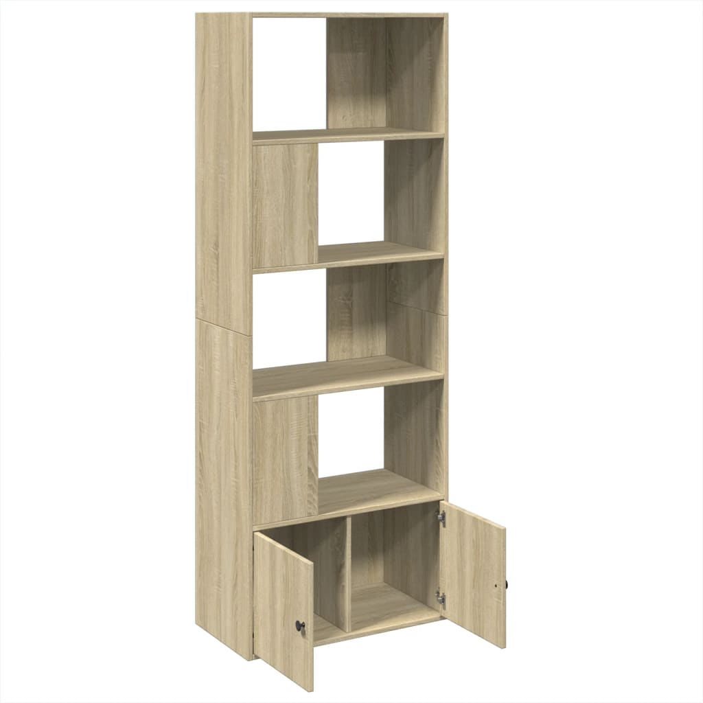 Boekenkast 70x36x189 cm bewerkt hout sonoma eikenkleurig is nu te koop bij PeponiXL, paradijselijk wonen!