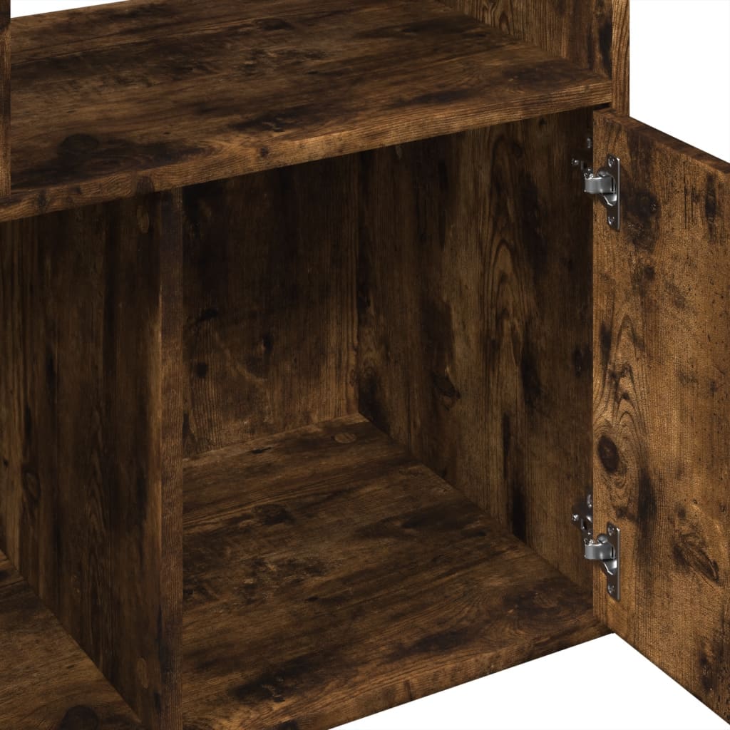 Boekenkast 70x36x189 cm bewerkt hout gerookt eikenkleurig is nu te koop bij PeponiXL, paradijselijk wonen!