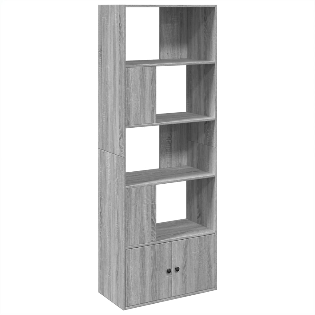 Boekenkast 70x36x189 cm bewerkt hout grijs sonoma eikenkleurig is nu te koop bij PeponiXL, paradijselijk wonen!