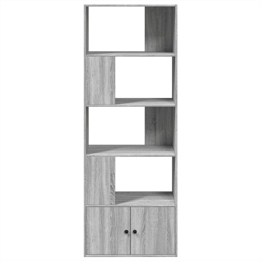 Boekenkast 70x36x189 cm bewerkt hout grijs sonoma eikenkleurig is nu te koop bij PeponiXL, paradijselijk wonen!