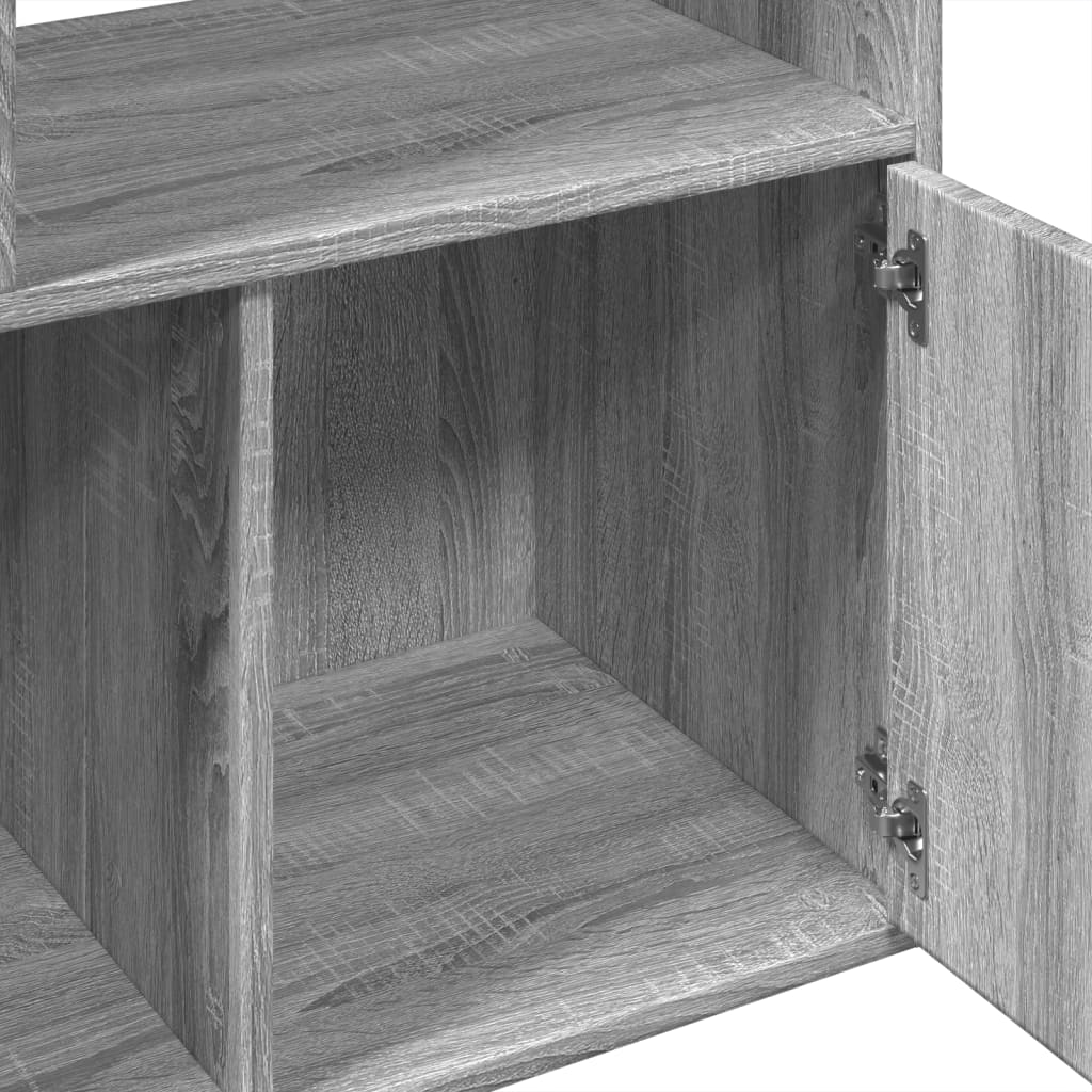 Boekenkast 70x36x189 cm bewerkt hout grijs sonoma eikenkleurig is nu te koop bij PeponiXL, paradijselijk wonen!
