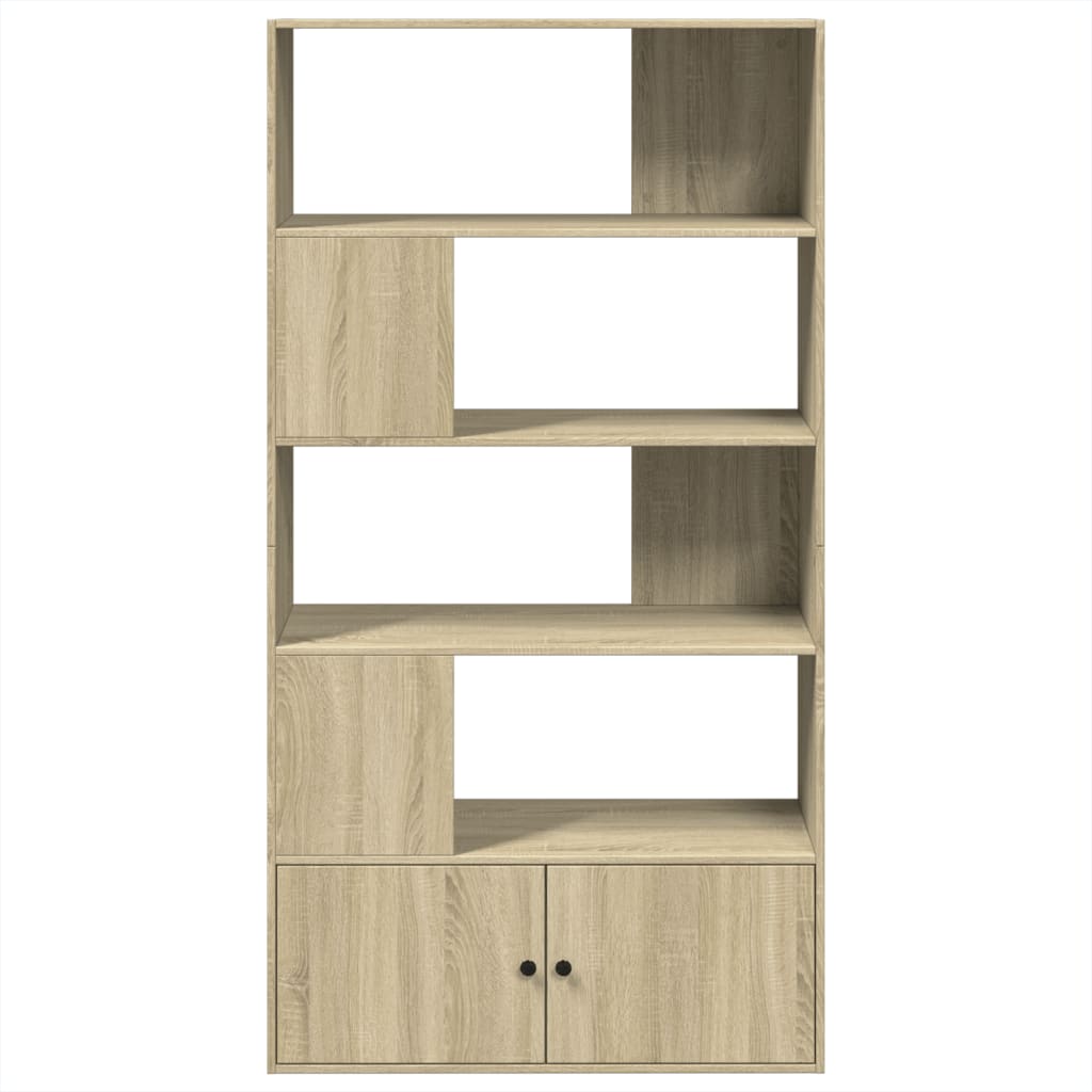 Boekenkast 100x36x189 cm bewerkt hout sonoma eikenkleurig is nu te koop bij PeponiXL, paradijselijk wonen!