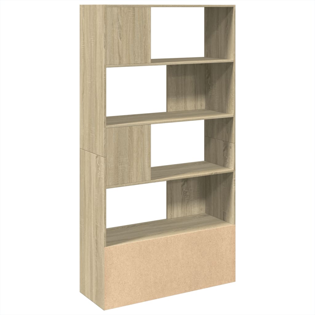 Boekenkast 100x36x189 cm bewerkt hout sonoma eikenkleurig is nu te koop bij PeponiXL, paradijselijk wonen!