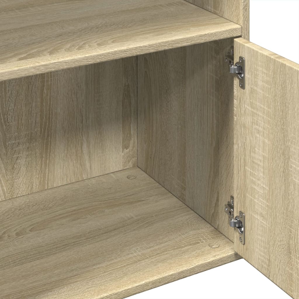Boekenkast 100x36x189 cm bewerkt hout sonoma eikenkleurig is nu te koop bij PeponiXL, paradijselijk wonen!