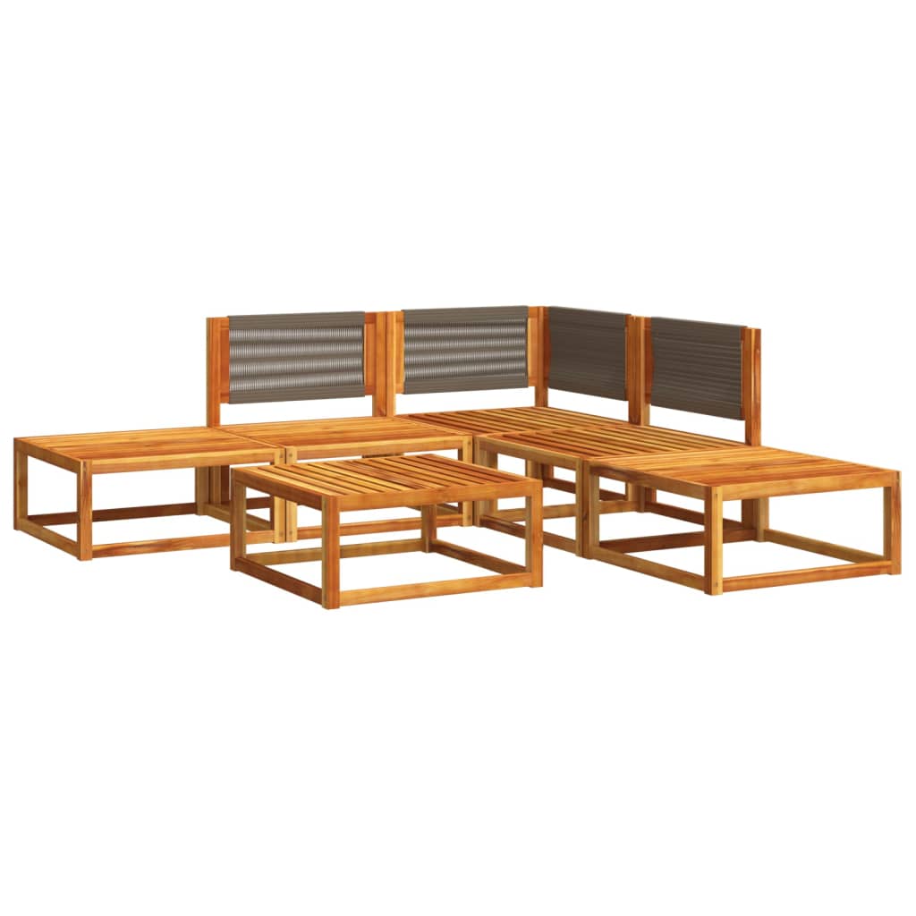 6-delige tuinbankset met kussens acaciahout & touw is nu te koop bij PeponiXL, paradijselijk wonen!