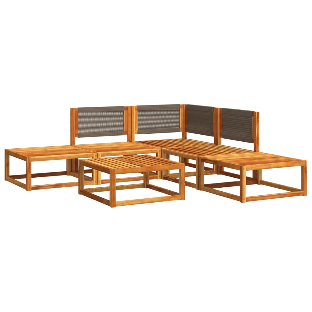 6-delige tuinbankset met kussens acaciahout & touw is nu te koop bij PeponiXL, paradijselijk wonen!