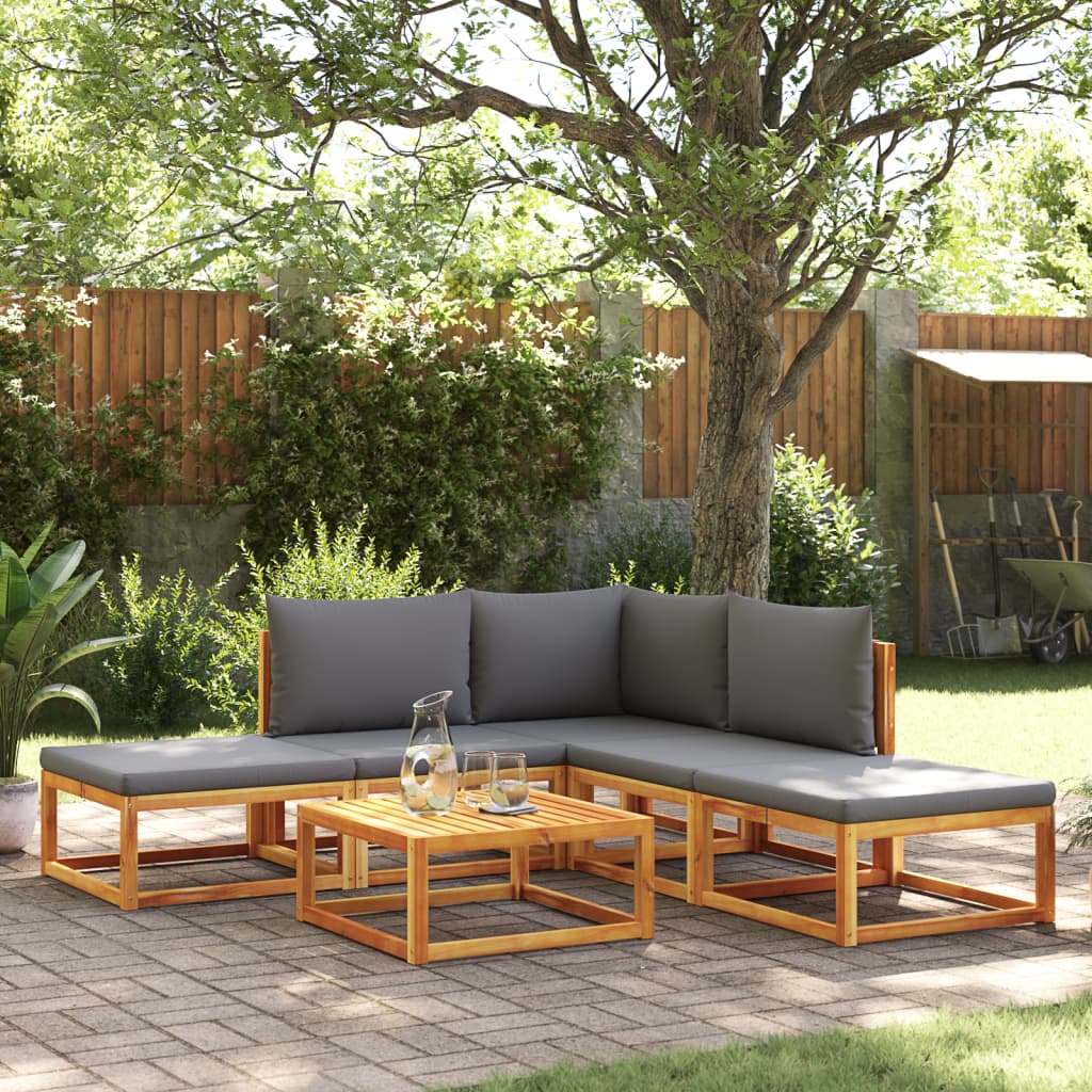 6-delige tuinbankset met kussens acaciahout & touw is nu te koop bij PeponiXL, paradijselijk wonen!