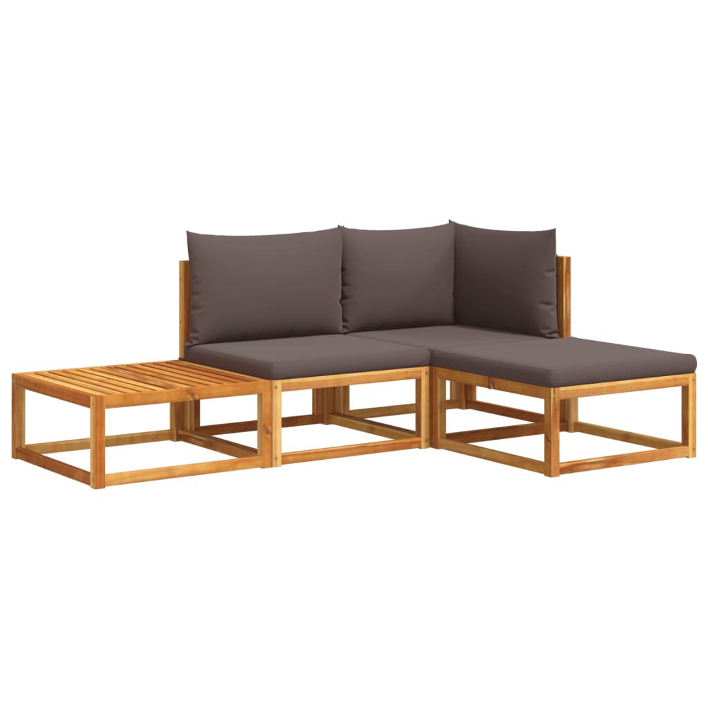 4-delige tuinbankset met kussens acaciahout & touw is nu te koop bij PeponiXL, paradijselijk wonen!