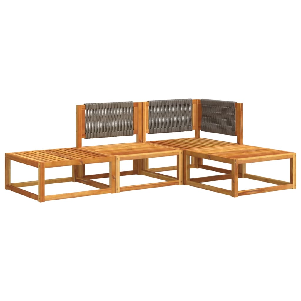 4-delige tuinbankset met kussens acaciahout & touw is nu te koop bij PeponiXL, paradijselijk wonen!