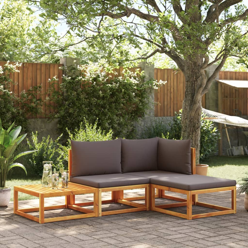 4-delige tuinbankset met kussens acaciahout & touw is nu te koop bij PeponiXL, paradijselijk wonen!