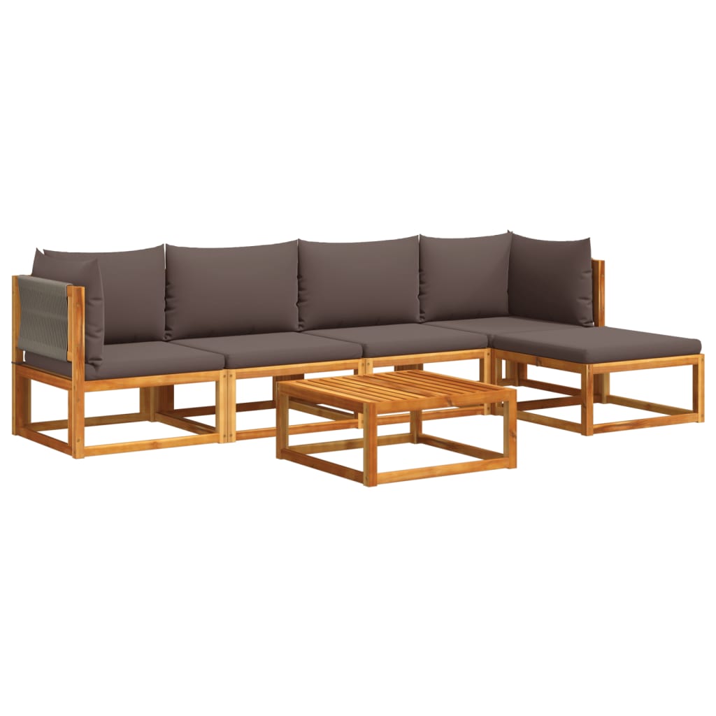 6-delige tuinbankset met kussens acaciahout & touw is nu te koop bij PeponiXL, paradijselijk wonen!