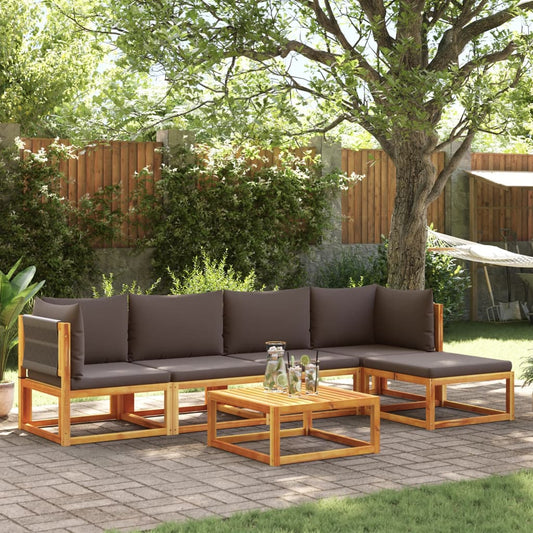 6-delige tuinbankset met kussens acaciahout & touw is nu te koop bij PeponiXL, paradijselijk wonen!
