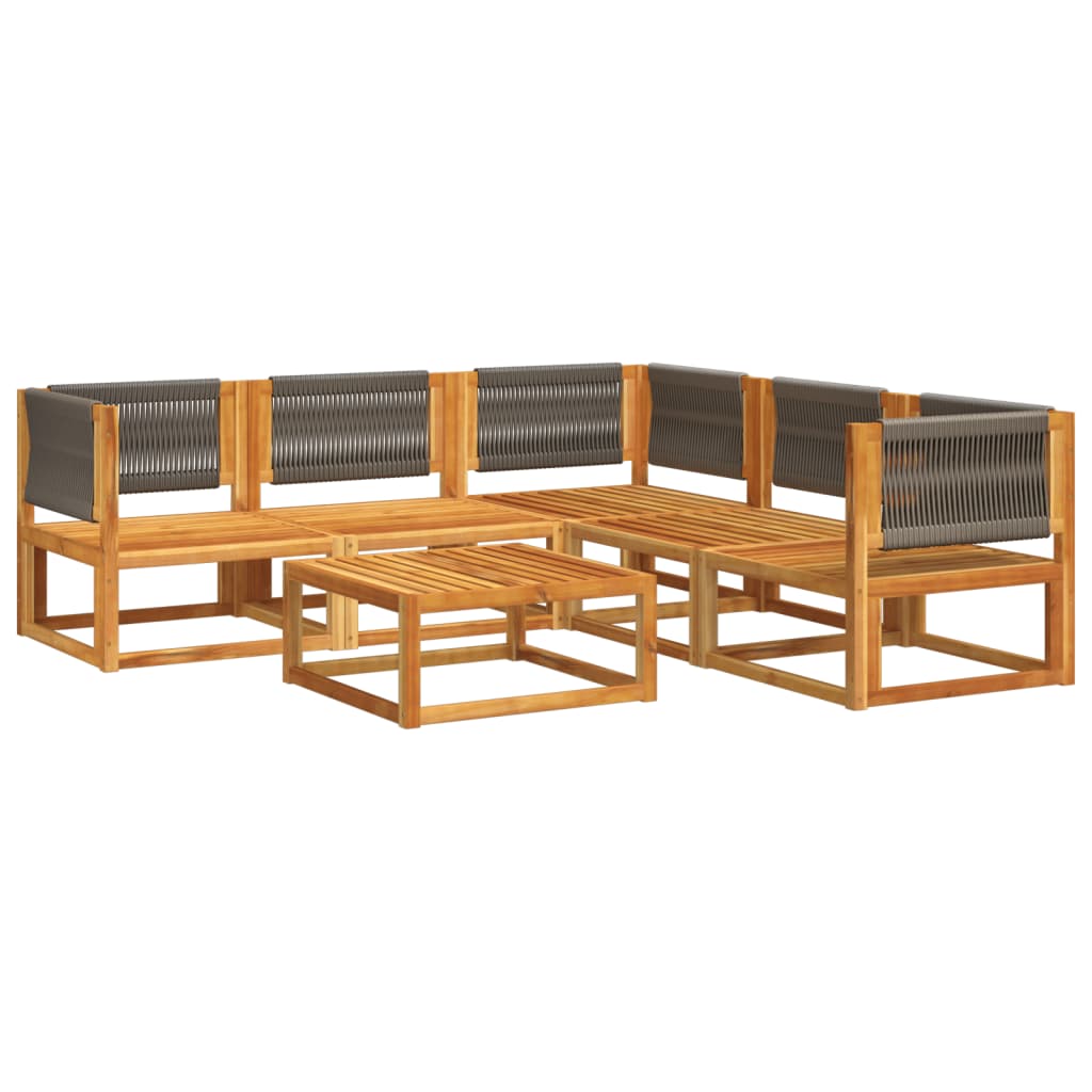 6-delige tuinbankset met kussens acaciahout & touw is nu te koop bij PeponiXL, paradijselijk wonen!