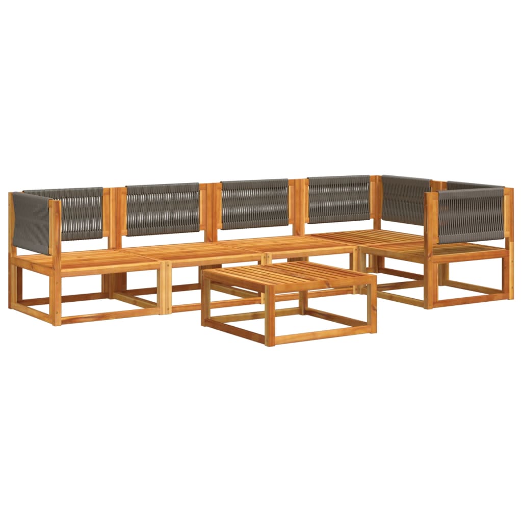 6-delige tuinbankset met kussens acaciahout & touw is nu te koop bij PeponiXL, paradijselijk wonen!