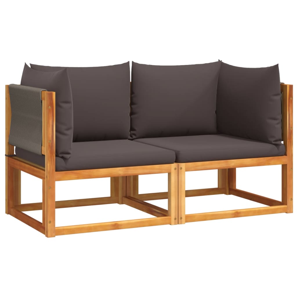 Tuinbanken Hoekbanken met Kussens 2 st acaciahout & Touw is nu te koop bij PeponiXL, paradijselijk wonen!