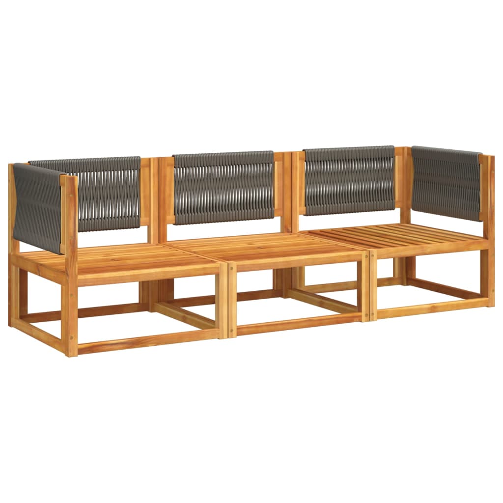 3-delige tuinbankset met kussens acaciahout & touw is nu te koop bij PeponiXL, paradijselijk wonen!