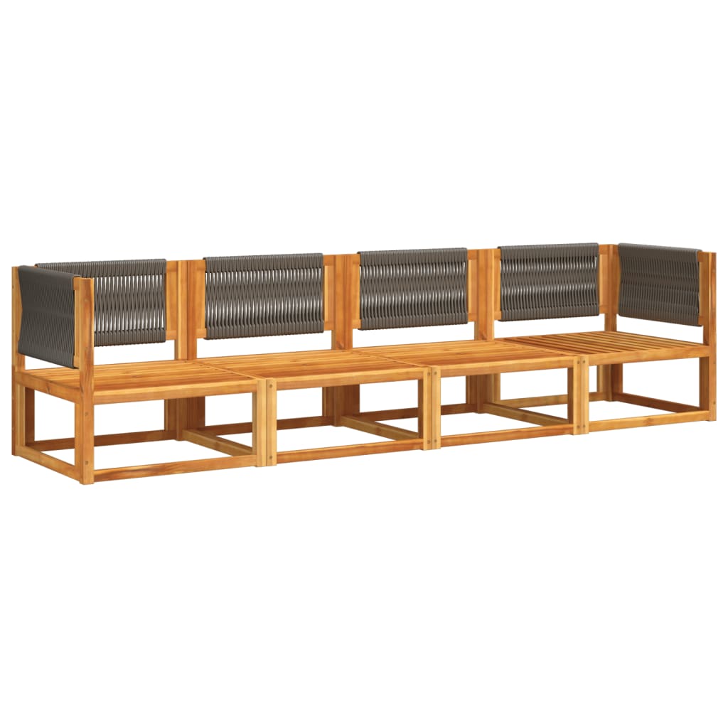 4-delige tuinbankset met kussens acaciahout & touw is nu te koop bij PeponiXL, paradijselijk wonen!