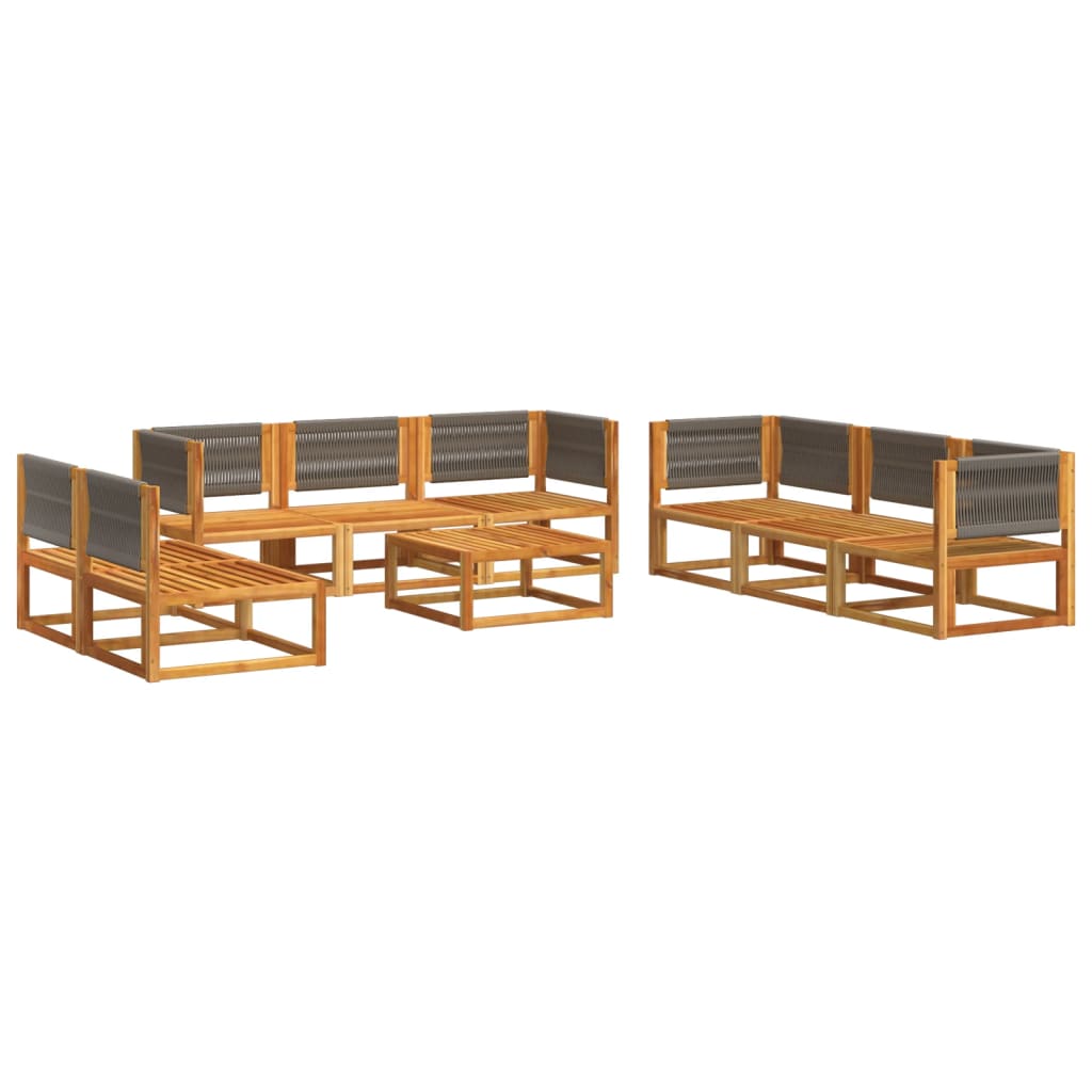 9-delige tuinbankset met kussens acaciahout & touw is nu te koop bij PeponiXL, paradijselijk wonen!